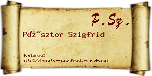 Pásztor Szigfrid névjegykártya