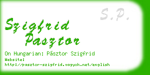 szigfrid pasztor business card
